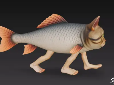 Trulimero Trulicina - Italian Brainrot Low-poly 3D model