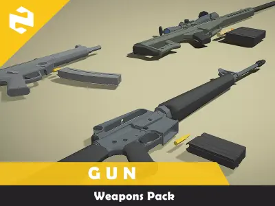Free Pack - Gun Free low-poly 3D model