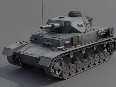 Panzer IV E Medium Tank Low-poly 3D model