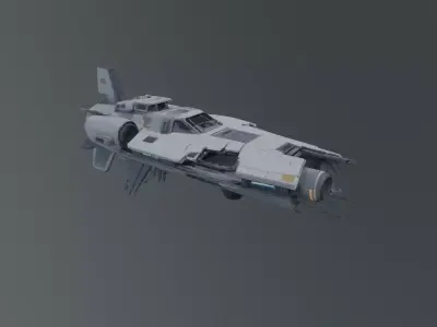 destroyed spaceship 3D model