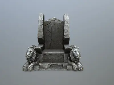 Lion Throne Low-poly 3D model