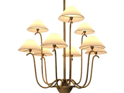 Large Jet Deau Five arm Wall Light In The Style Of Jean Royere 3D model