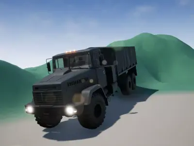 Military Truck Low-poly 3D model