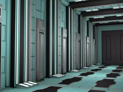 Sci Fi Corridor 3D model 182
