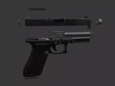 Kama Duty Handgun Low-poly 3D model