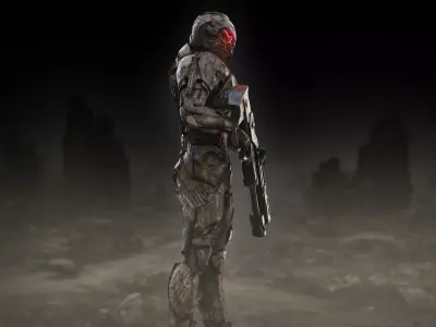 Sci Fi Robot Synthrax Low-poly 3D model