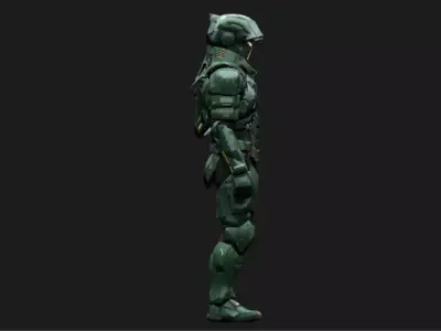 Sci-Fi Space Marine Low-poly 3D model