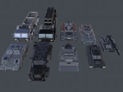 Tanks for RTS Game Pack Low-poly 3D model