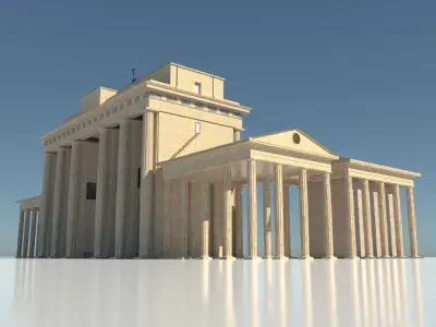 Brandenburg Gate Berlin Low-poly 3D model