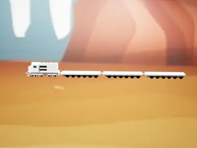 Military Train Low-poly 3D model