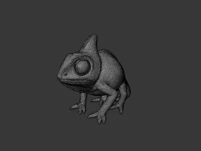 Cameleon 3D scan print Low-poly 3D model