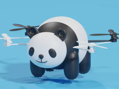 Cartoon Panda Animal Drone 3D model
