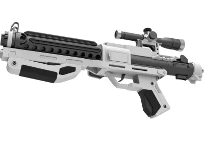 Blaster rifle F-11D from Star Wars The Force Awakens 2015 3D model