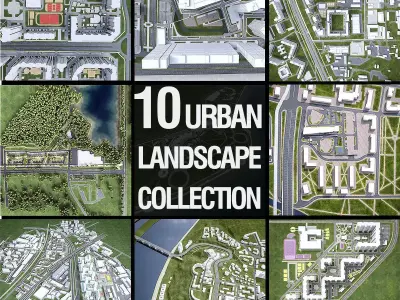 Urban Landscape Collection Low-poly 3D model