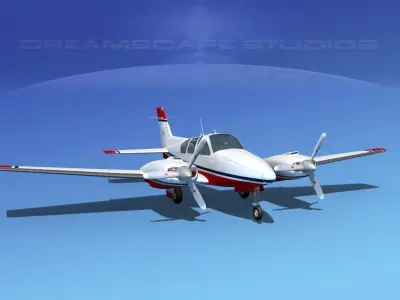 Beechcraft B55 Baron V22 3D model