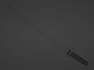 Katana Sword Low-poly 3D model