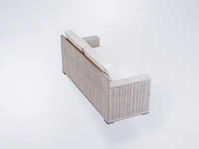 Low Poly 2-Seater Outdoor Sofa - Terrace and Garden  3D model