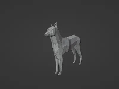 Low poly Belgian Malinois 3D model