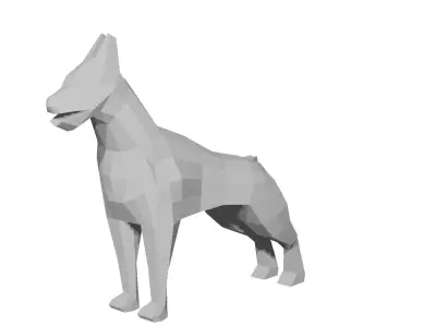 Dog doberman Low-poly 3D model