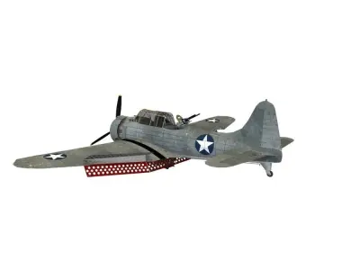 Douglas SBD - WW2 Plane Low-poly 3D model