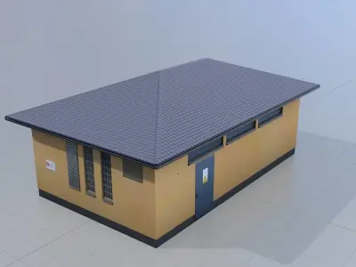 Substation for train traffic Low-poly 3D model