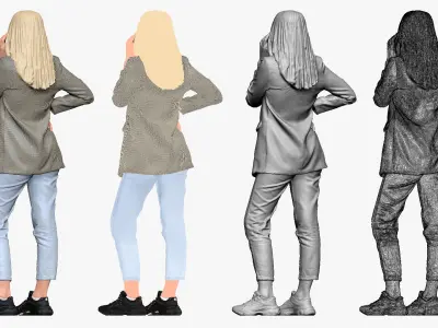 001507 girl with the phone 3D model