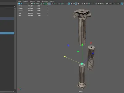 Greek Ionic Full Column 3D model