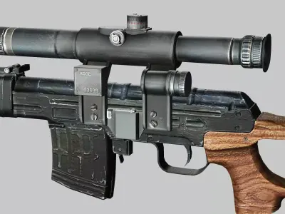 Sniper Denel 10NTW-20 Low-Poly 3D Model Low-poly 3D model