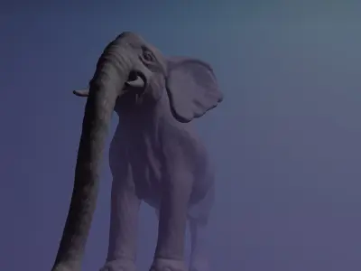 Elephant circus elephant grey 3D model