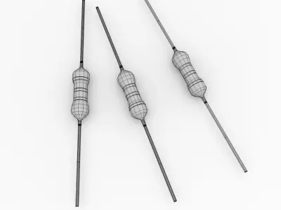 Resistor three resistors 3D model