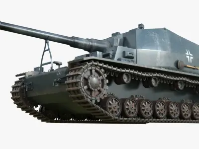 Tank 10 5 CM K18 Auf Panzer Iray piu 3D model