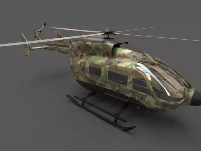 EC145 Military Helicopter Low-poly 3D model