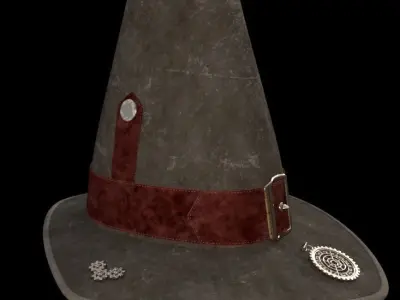 Hat historic old Low-poly 3D model