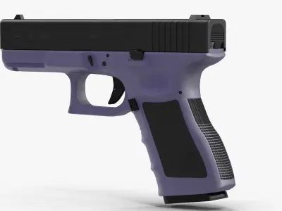 Glock 19 Purple Low-poly 3D model
