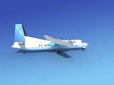 Fokker 50 Devonair 3D model