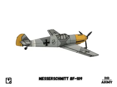 Messerschmitt Bf-109 E4 - 3D printed scalemodel 3D print model 3D print model