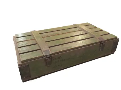 Wooden military ammo box case da1 Low-poly 3D model