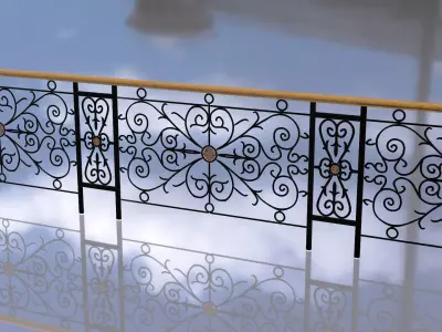 Vintage Forged Fence - Pattern 3D model