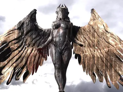 Valkyrie statue Winged 8  3D model