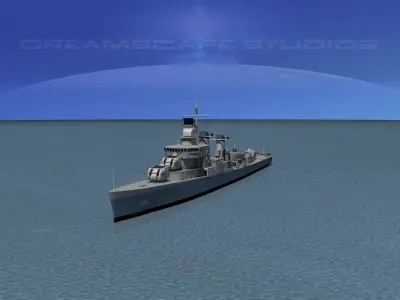 Sumner Class Destroyer DD695 USS Cooper 3D model