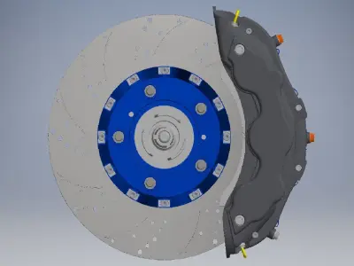 Car Brake Discs Front 3D model