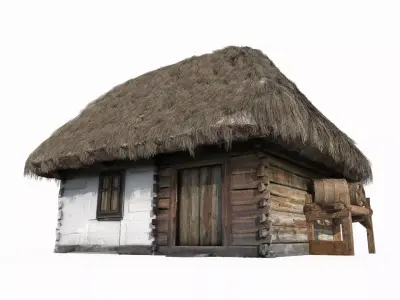 Medieval Thatched Cottage 3D model