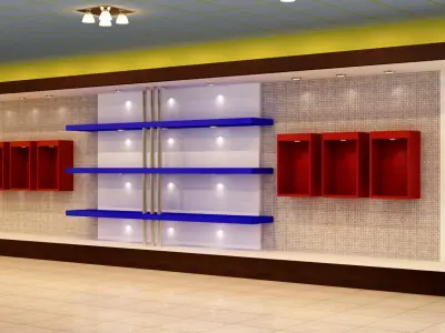 vitrin retail store with display case Free 3D model