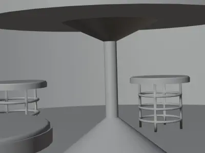 Outdoor dining table of Bar Low-poly 3D model