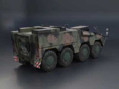 GTK Boxer German military truck 6x6 Low-poly 3D model