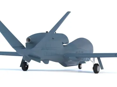 NORTHROP GRUMMAN RQ4D GROUND SURVEILLANCE - AGS NATO GLOBALHAWK- Low-poly 3D model