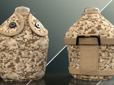 Military-Tactical Cover Bag Bottle Pouch 02 Free 3D model