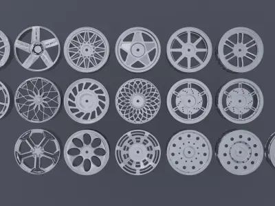 Modern sport car lowpoly 3d rims Low-poly 3D model Low-poly 3D model