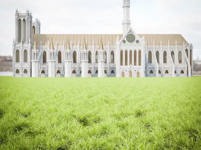 GOTHIC CATHEDRAL SET Low-poly 3D model