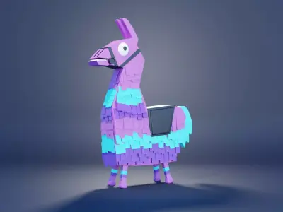 Fortnite Llama Low-poly 3D model